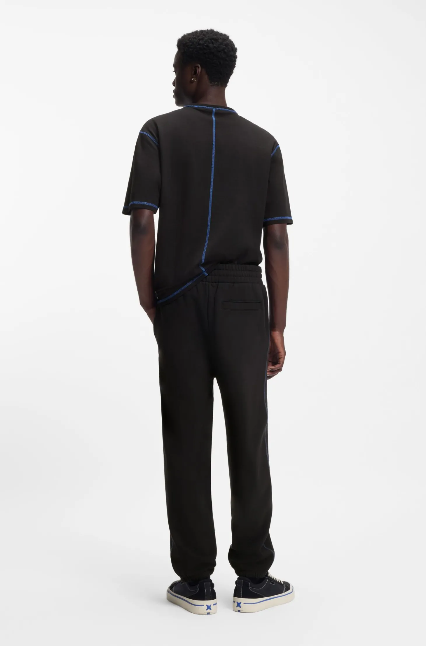 Jogginghose aus Baumwoll-Terry mit Logo und kontrastfarbenen Nähten
