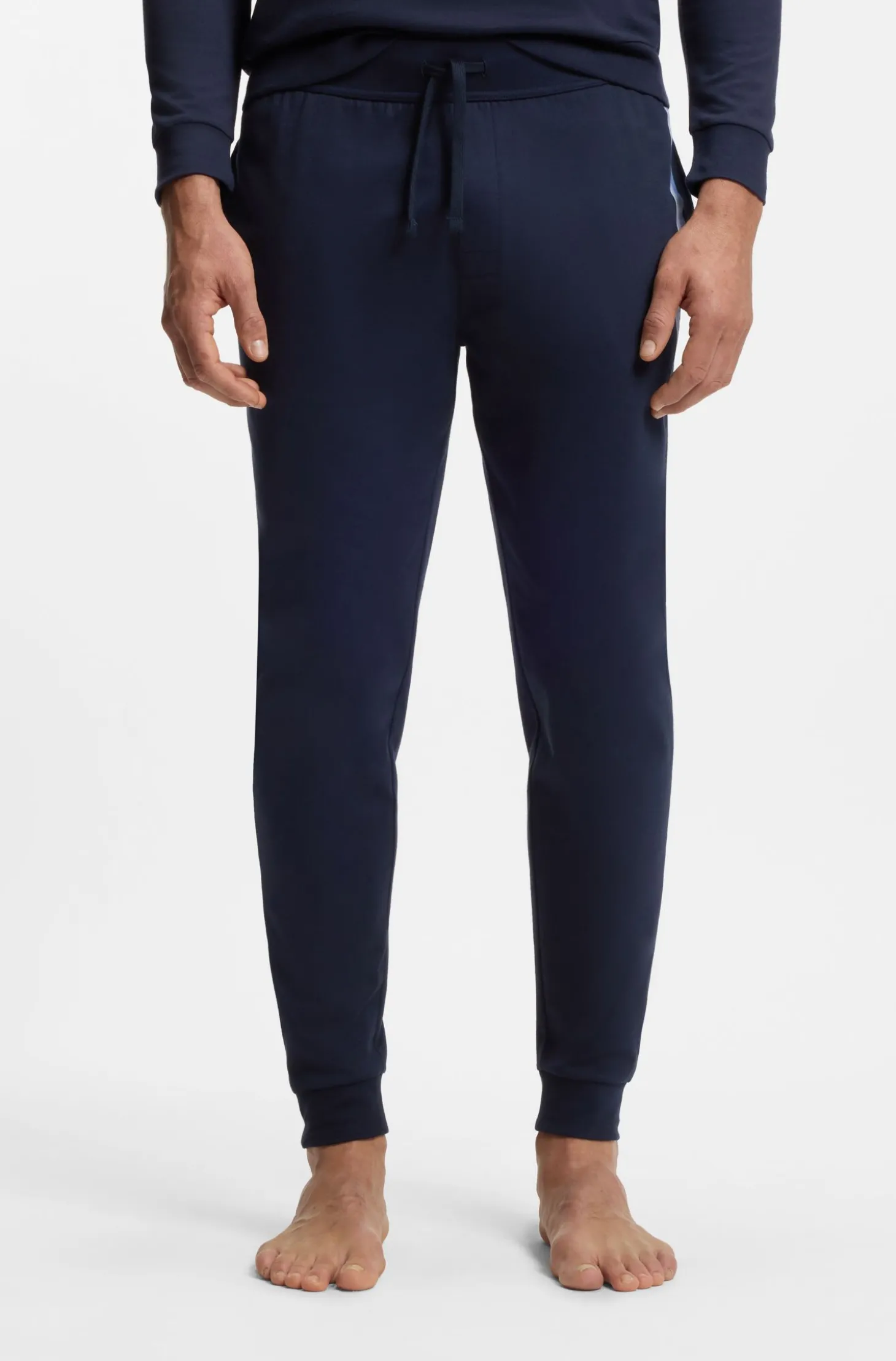 Jogginghose aus Baumwoll-Terry mit Logo und Streifen