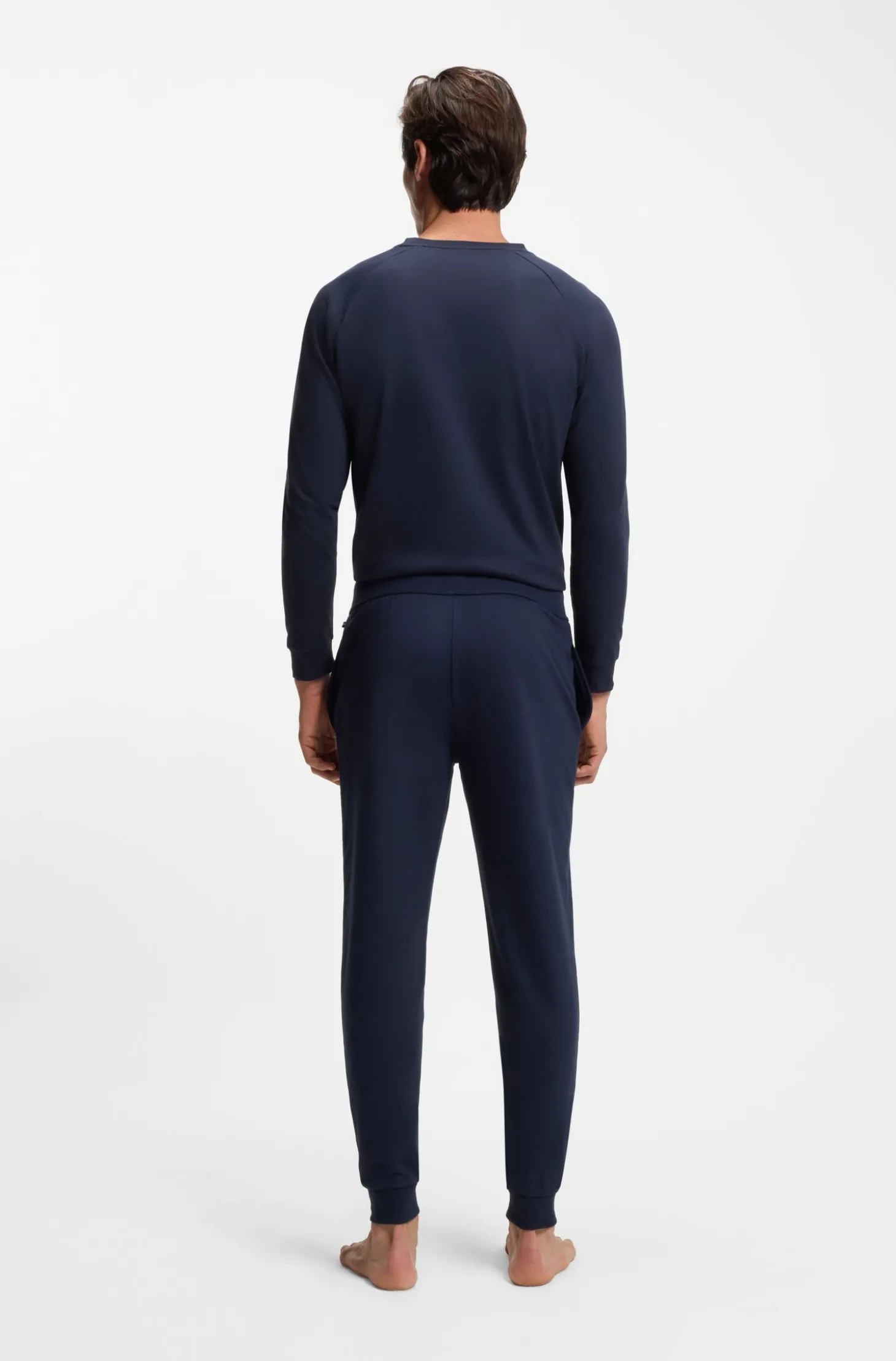 Jogginghose aus Baumwoll-Terry mit Logo und Streifen