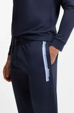 Jogginghose aus Baumwoll-Terry mit Logo und Streifen