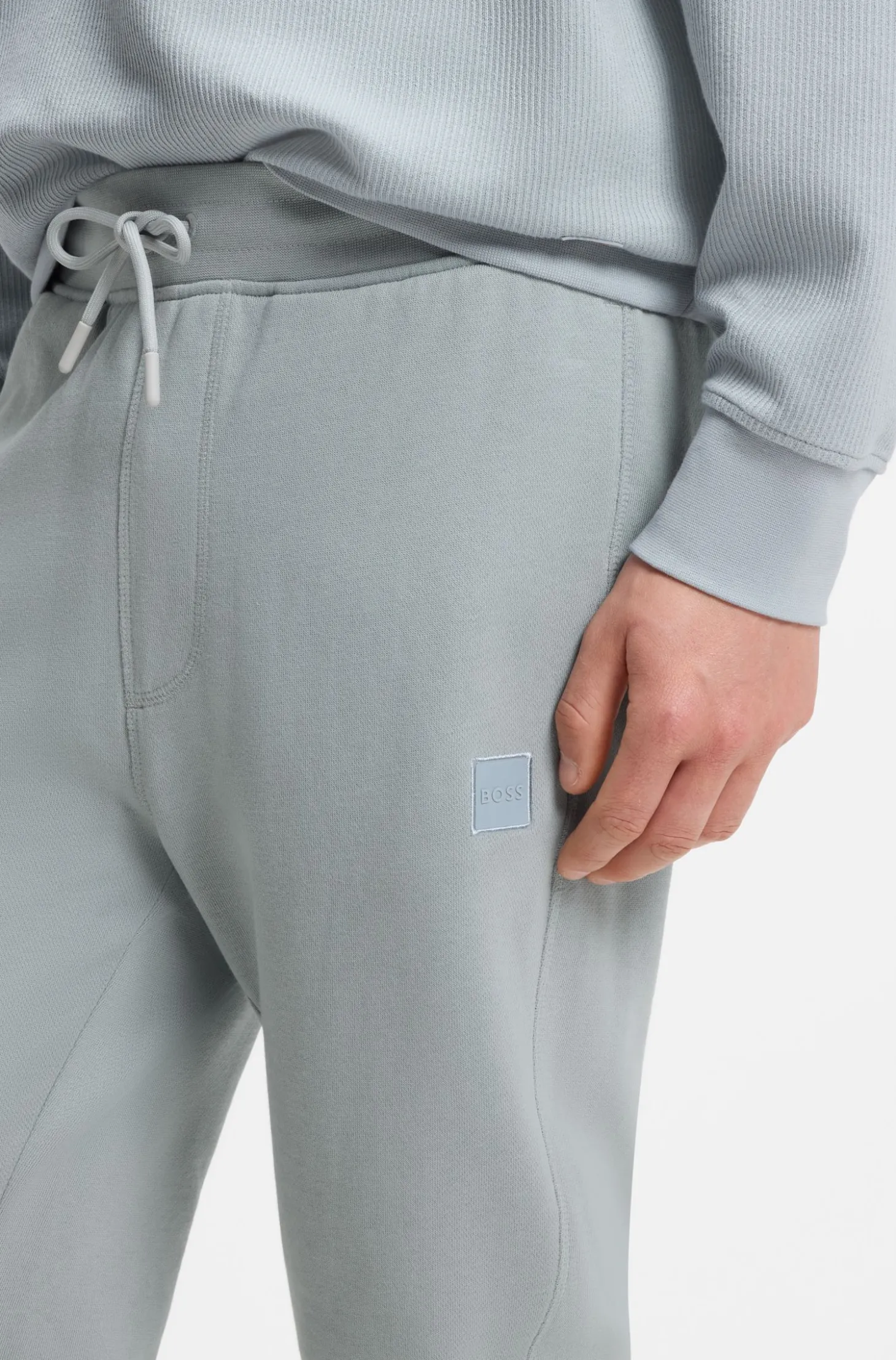 Jogginghose aus Baumwoll-Terry mit Logo-Aufnäher
