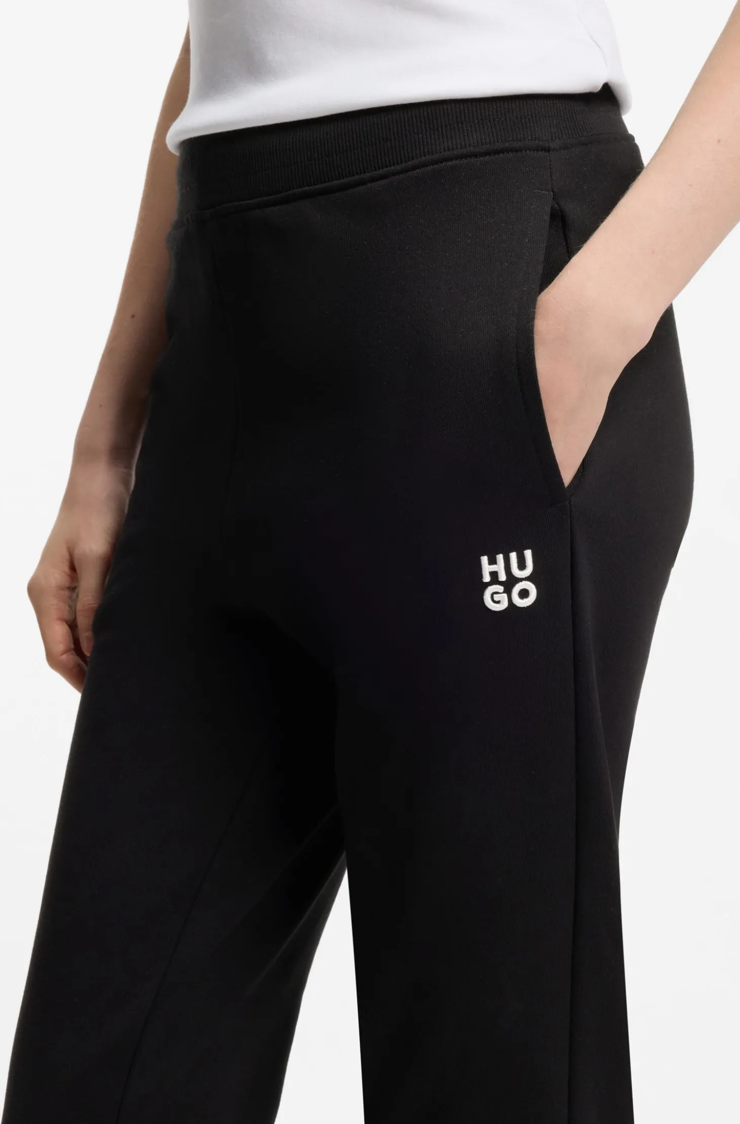 Jogginghose aus Baumwoll-Terry mit Logo-Stickerei