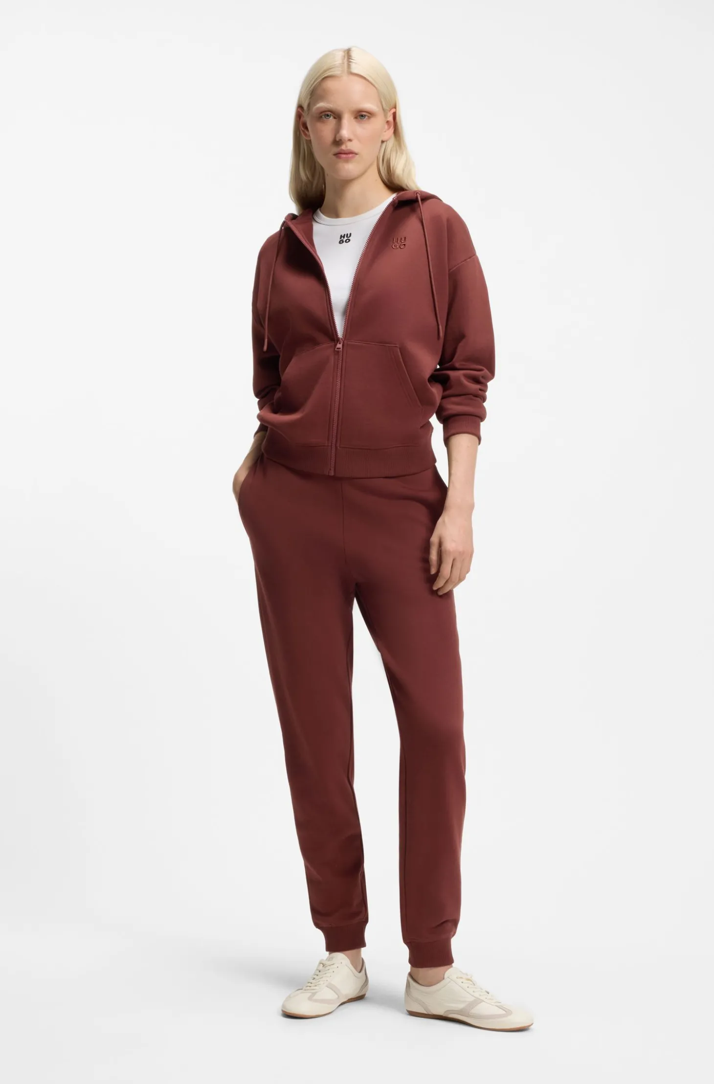 Jogginghose aus Baumwoll-Terry mit Logo-Stickerei