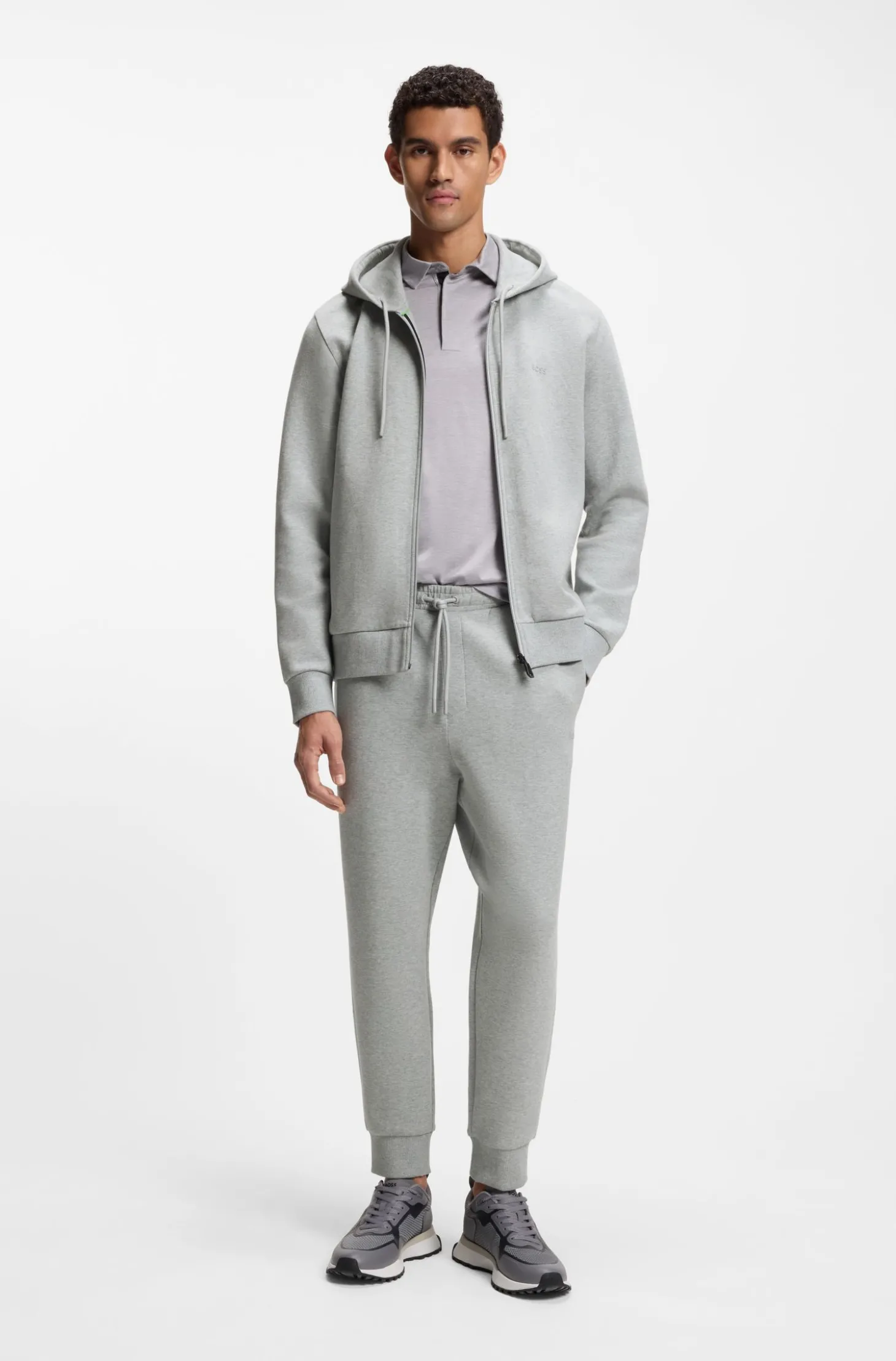 Jogginghose aus Stretch-Baumwolle mit Logo-Detail