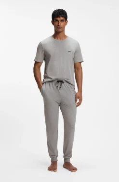 Jogginghose aus Stretch-Baumwolle mit Logo-Stickerei