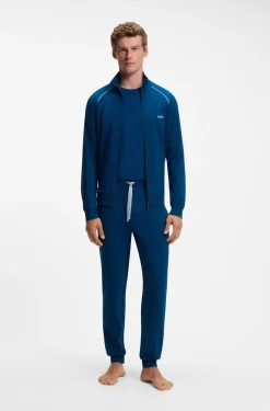 Jogginghose aus Stretch-Baumwolle mit Logo-Stickerei