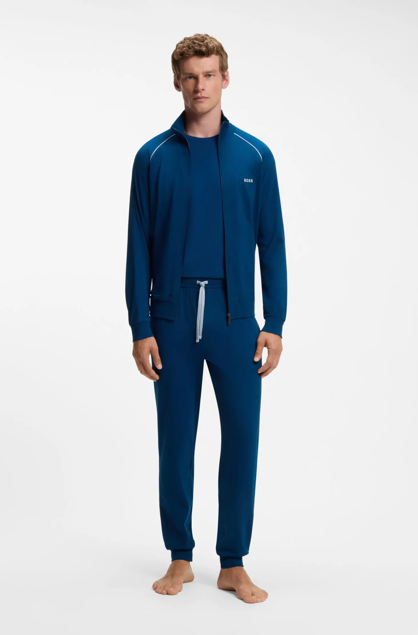 Jogginghose aus Stretch-Baumwolle mit Logo-Stickerei