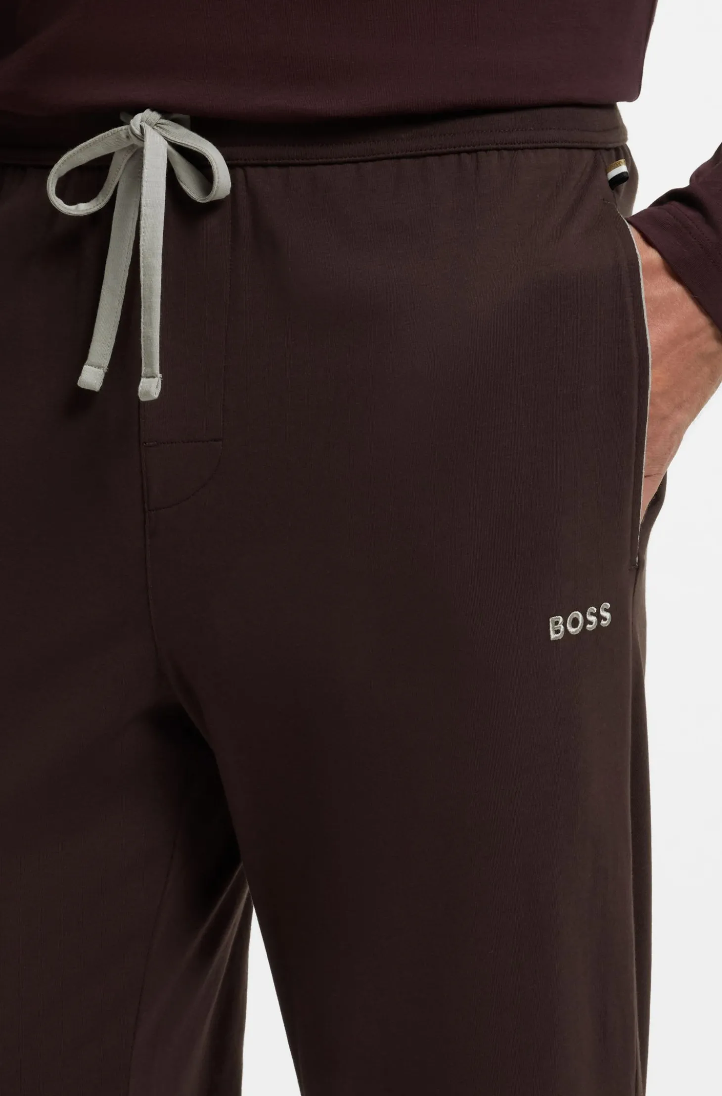 Jogginghose aus Stretch-Baumwolle mit Logo-Stickerei