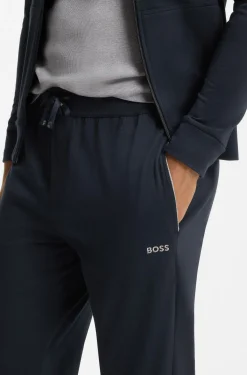 Jogginghose aus Stretch-Baumwolle mit Logo-Stickerei