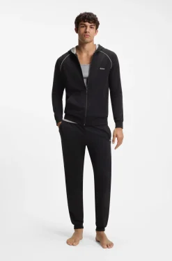 Jogginghose aus Stretch-Baumwolle mit Logo-Stickerei