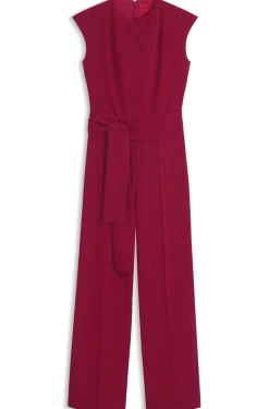 Jumpsuit aus Krepp mit Gürtel