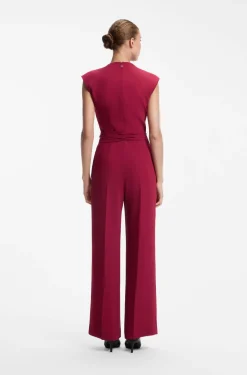 Jumpsuit aus Krepp mit Gürtel