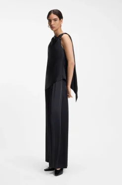 Jumpsuit mit geradem Beinverlauf und gerafftem Pin-Detail