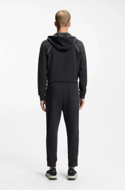 Kapuzenjacke aus Baumwoll-Mix mit Paspeln