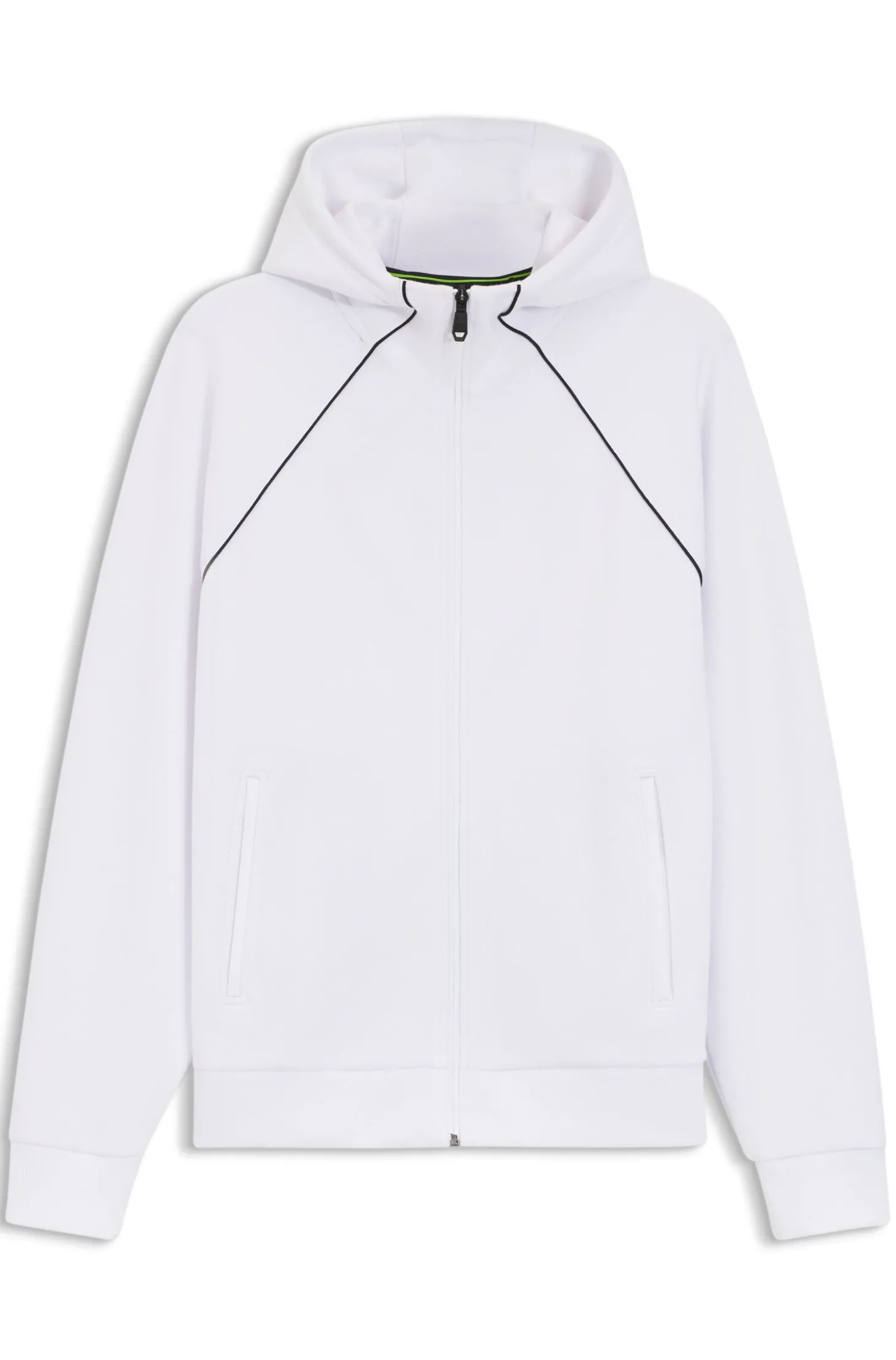 Kapuzenjacke aus Baumwoll-Mix mit Paspeln