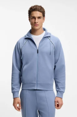 Kapuzenjacke aus Baumwoll-Mix mit Paspeln