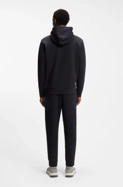 Kapuzenjacke aus Stretch-Baumwolle mit Reißverschluss und Logo-Print