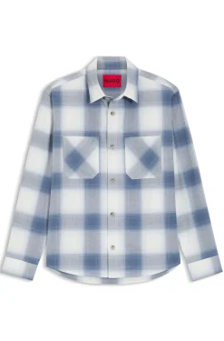 Kariertes Oversized Hemd aus Baumwoll-Twill