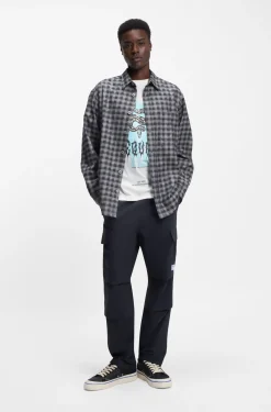 Kariertes Oversized Hemd aus Baumwoll-Twill