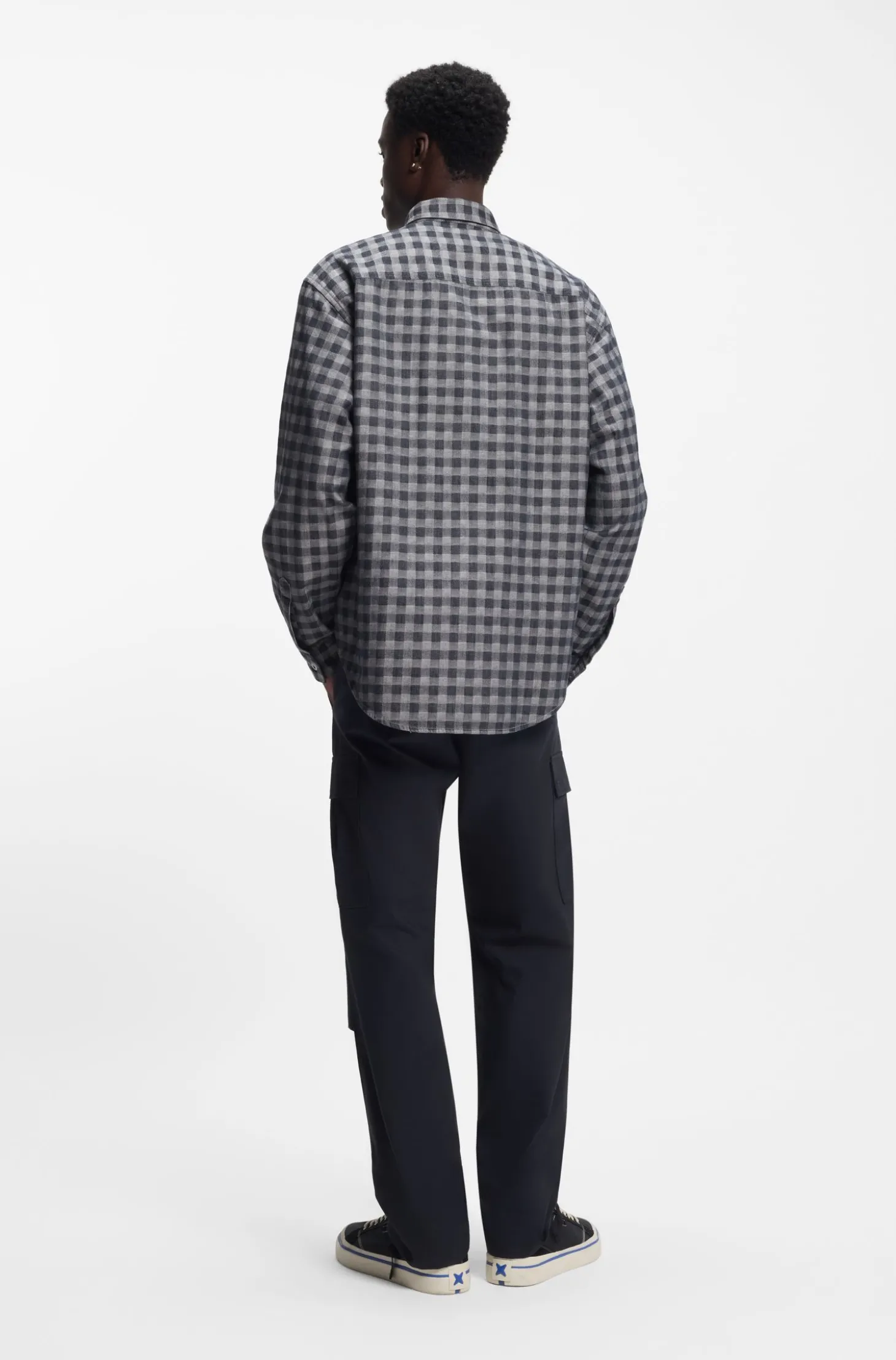 Kariertes Oversized Hemd aus Baumwoll-Twill