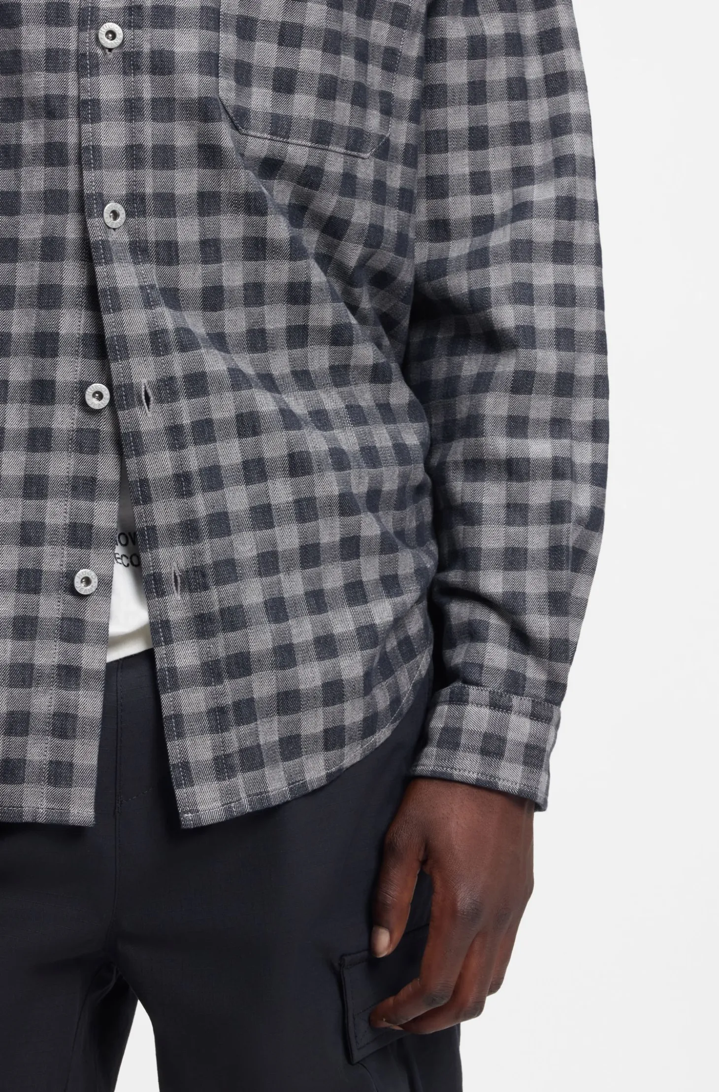 Kariertes Oversized Hemd aus Baumwoll-Twill