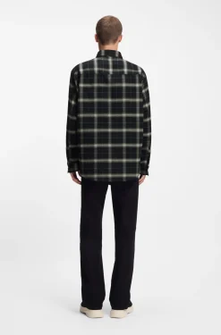 Kariertes Oversized Overshirt aus Baumwoll-Twill