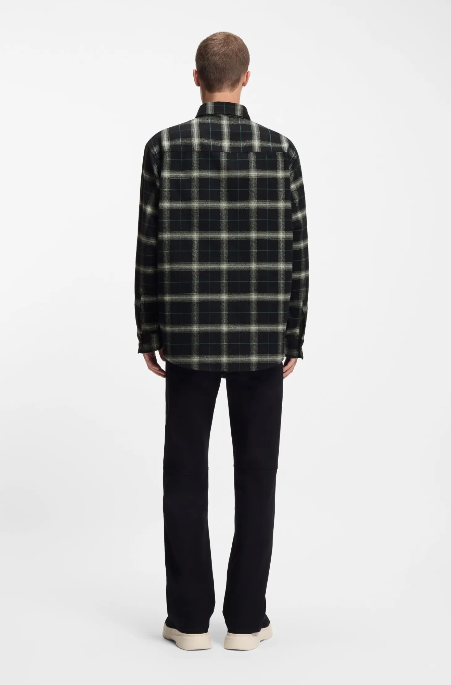 Kariertes Oversized Overshirt aus Baumwoll-Twill