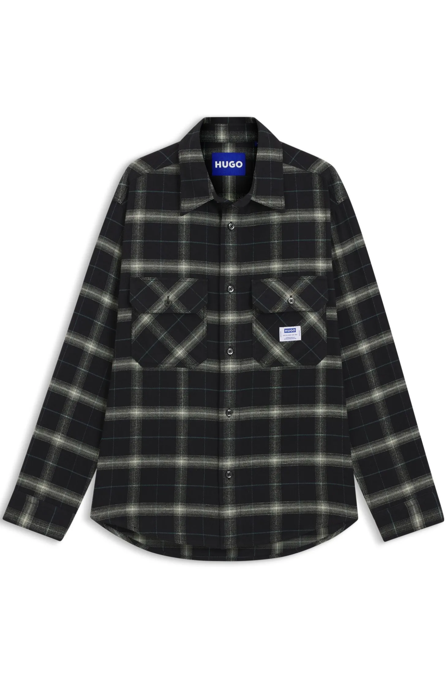 Kariertes Oversized Overshirt aus Baumwoll-Twill