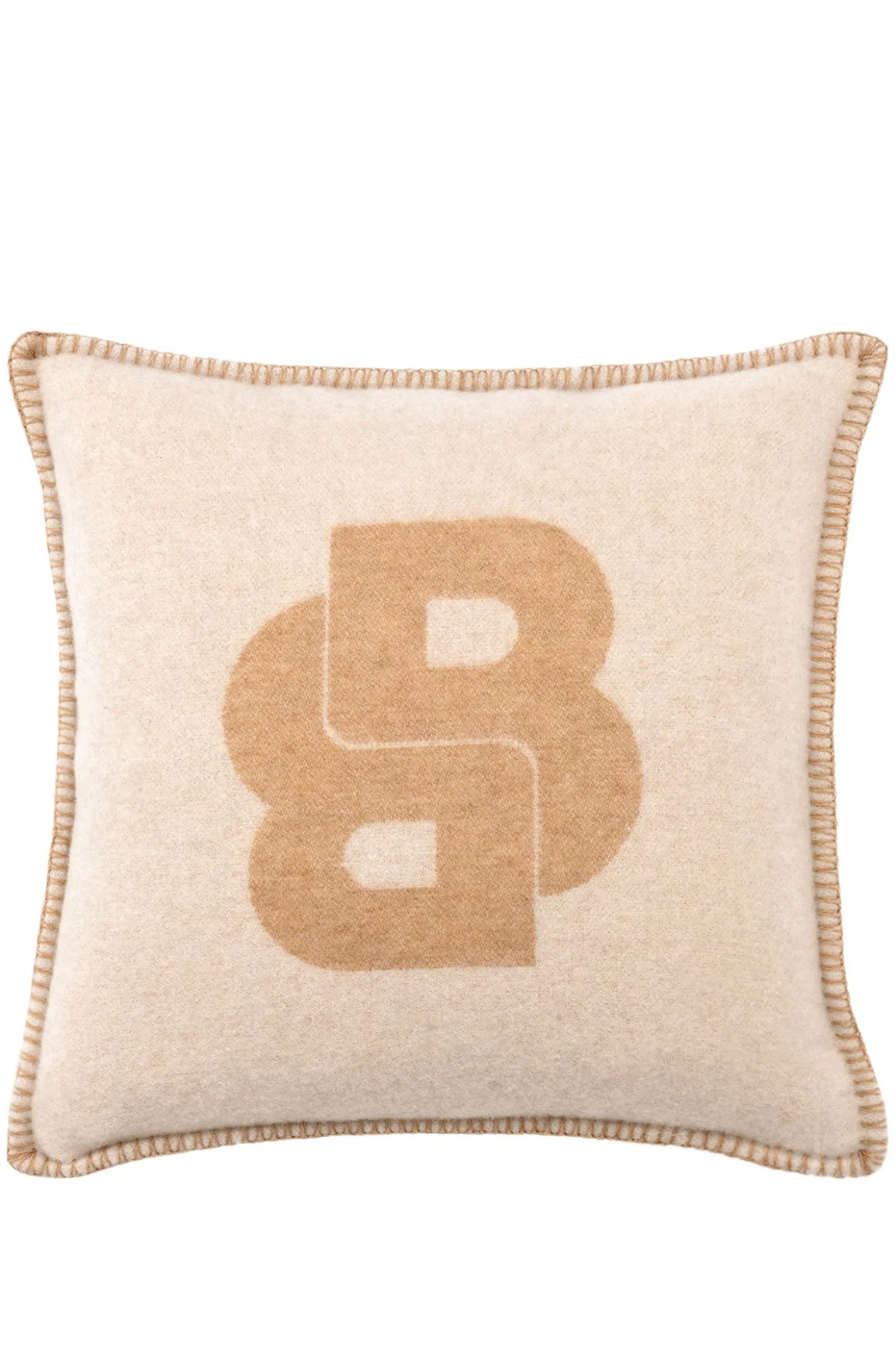 Kissenbezug aus Woll-Mix mit Double-B-Monogramm