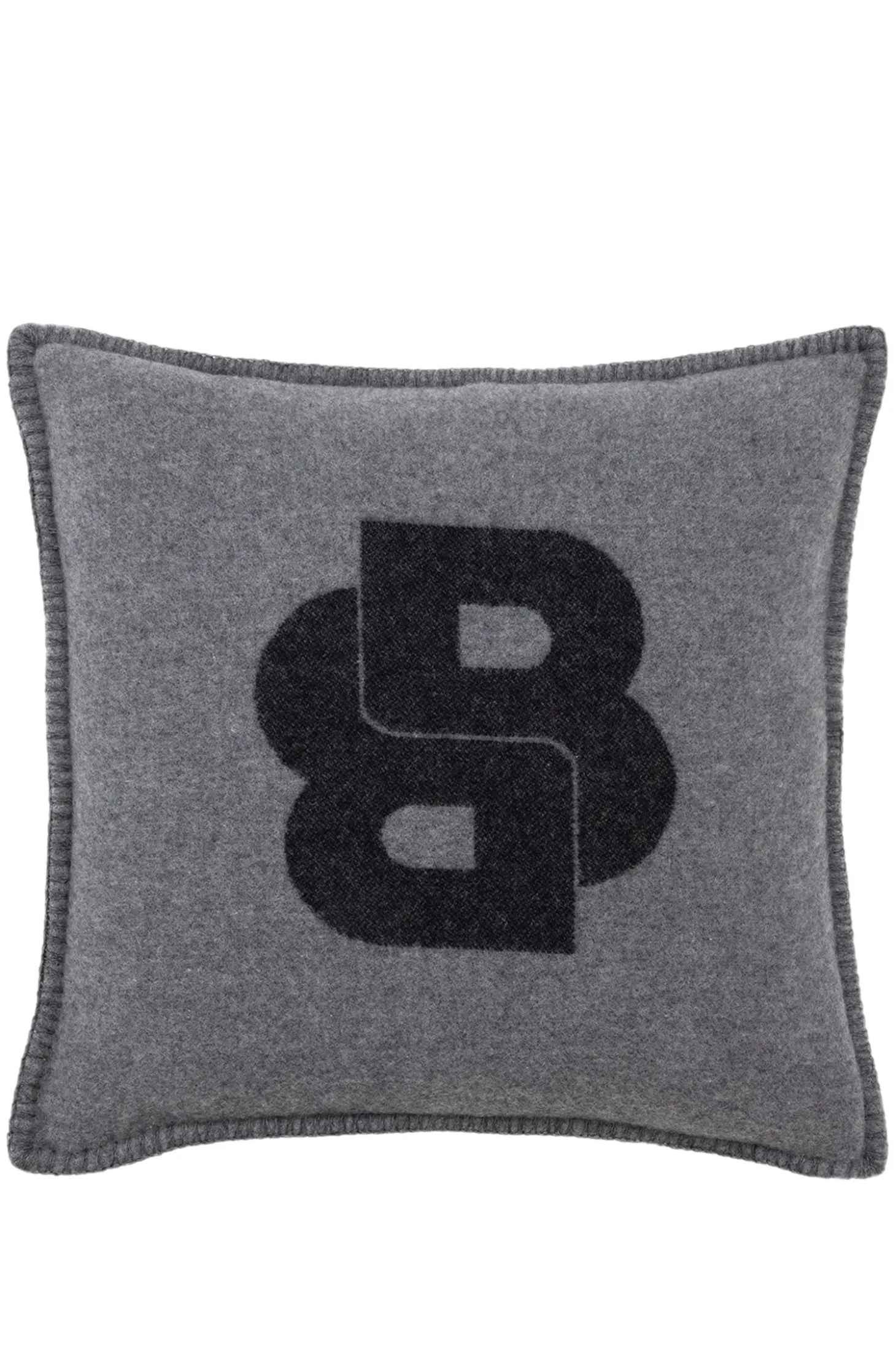 Kissenbezug aus Woll-Mix mit Double-B-Monogramm