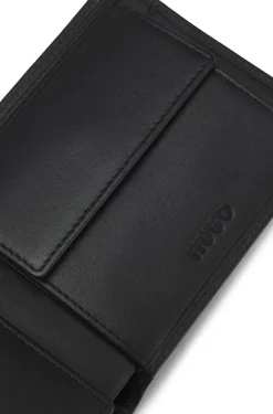 Klappbare Geldbörse aus Leder mit rotem Logo