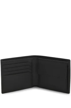 Klappbare Geldbörse aus Leder mit rotem Logo