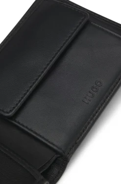 Klapp-Geldbörse aus Leder mit geprägtem Markenlogo