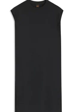 Kleid aus Jersey mit Cap-Ärmeln und Logo-Detail