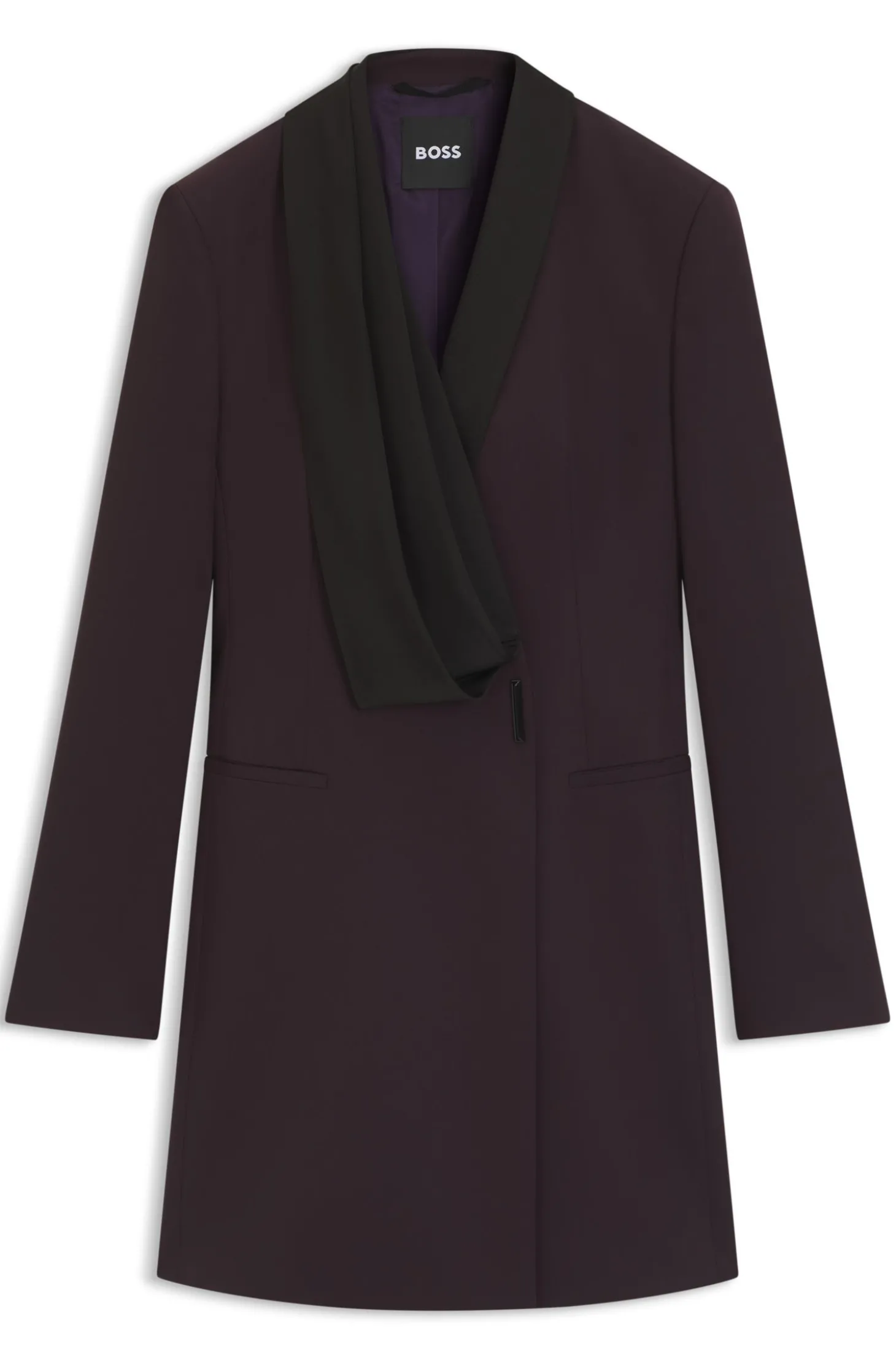 Kleid aus Schurwolle im Smoking-Stil