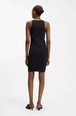 Kleid aus Stretch-Baumwolle mit Happy HUGO Logo