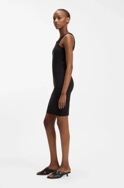 Kleid aus Stretch-Baumwolle mit Happy HUGO Logo