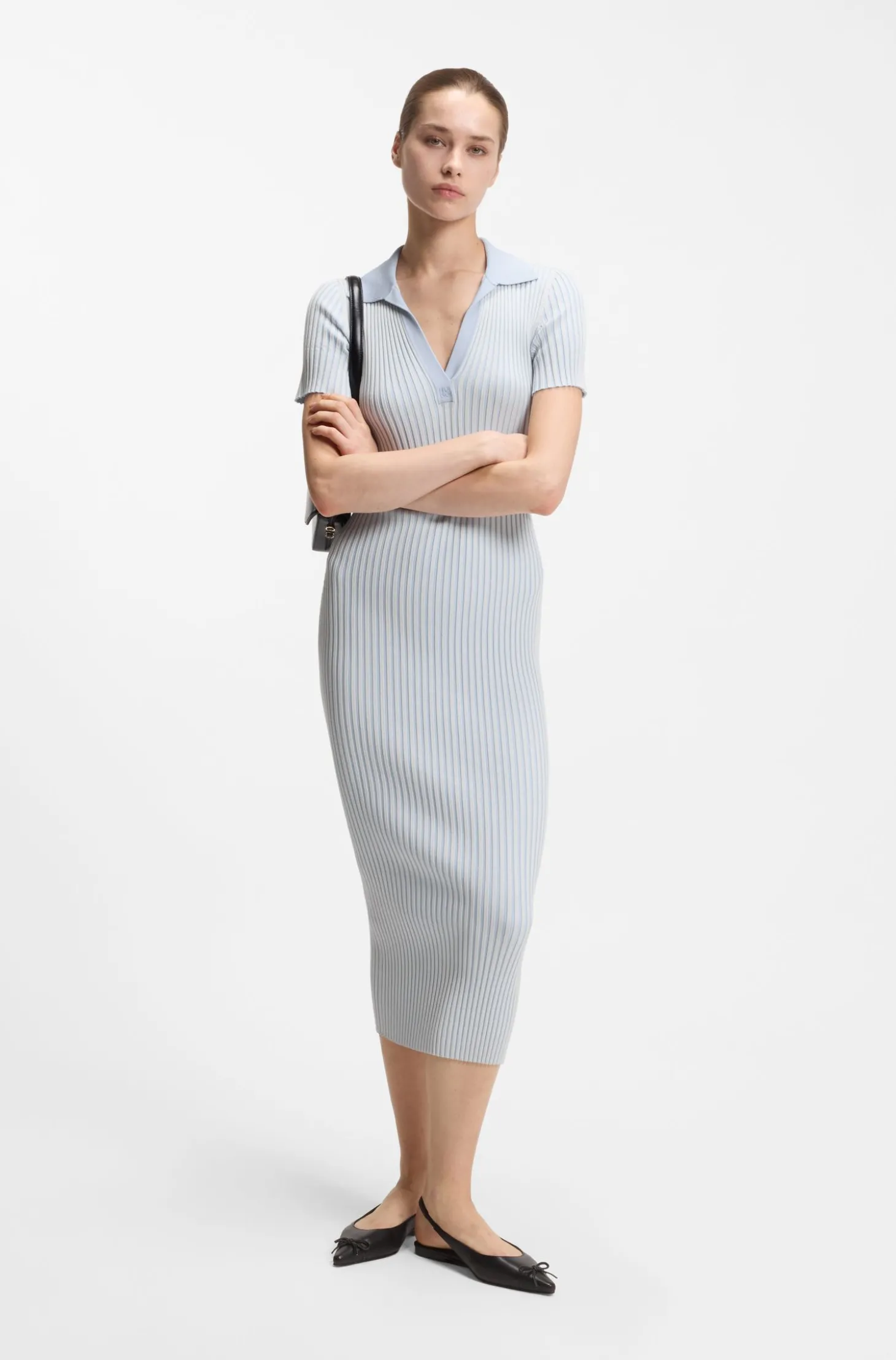 Kleid aus Vanisé-Rippstrick mit Stack-Logo
