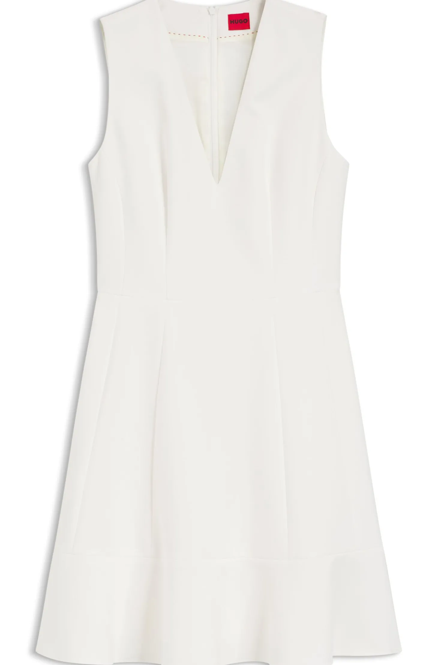 Kleid mit V-Ausschnitt und Naht-Details