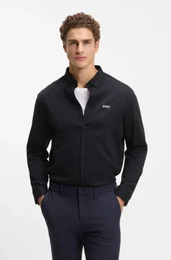 Knitterfreies Hemd aus Baumwoll-Jersey mit natürlichem Stretch