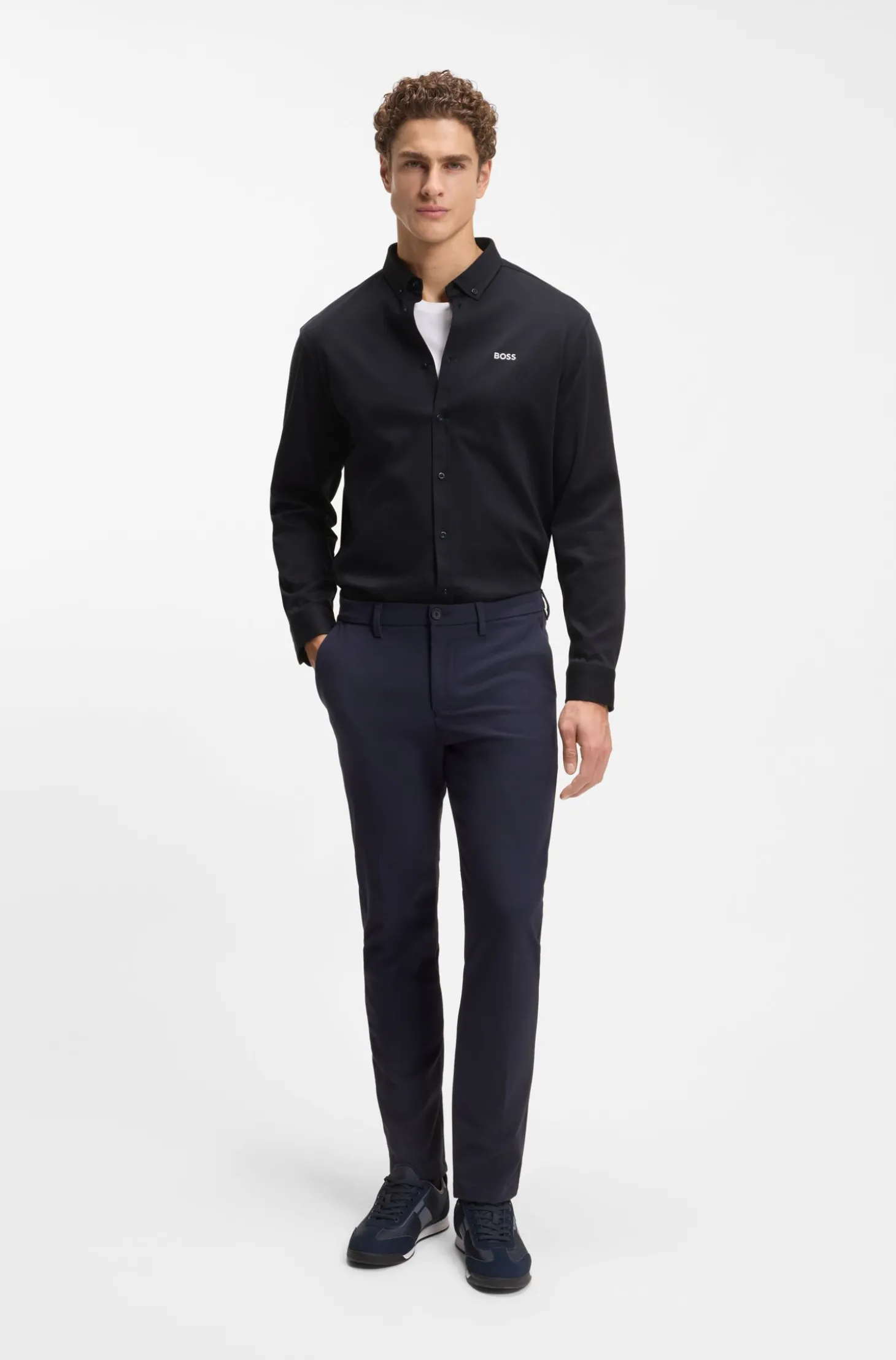 Knitterfreies Hemd aus Baumwoll-Jersey mit natürlichem Stretch