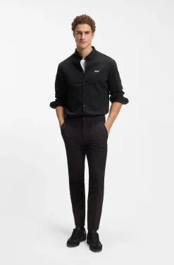 Knitterfreies Hemd aus Baumwoll-Jersey mit natürlichem Stretch