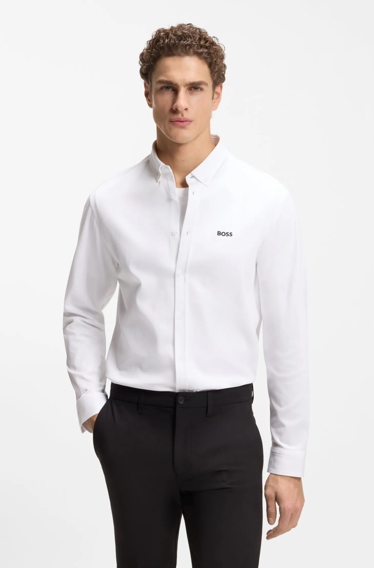 Knitterfreies Hemd aus Baumwoll-Jersey mit natürlichem Stretch