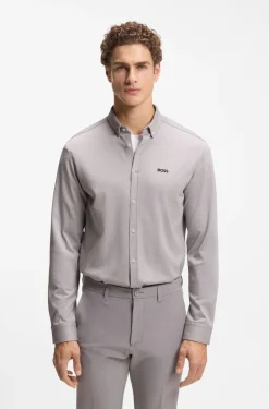 Knitterfreies Hemd aus Baumwoll-Jersey mit natürlichem Stretch