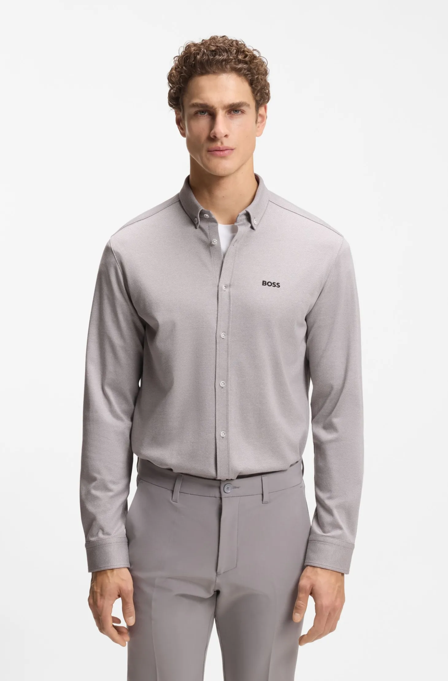 Knitterfreies Hemd aus Baumwoll-Jersey mit natürlichem Stretch
