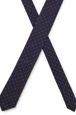 Krawatte aus in Italien gefertigter Seide mit Jacquard-gewebten Punkten