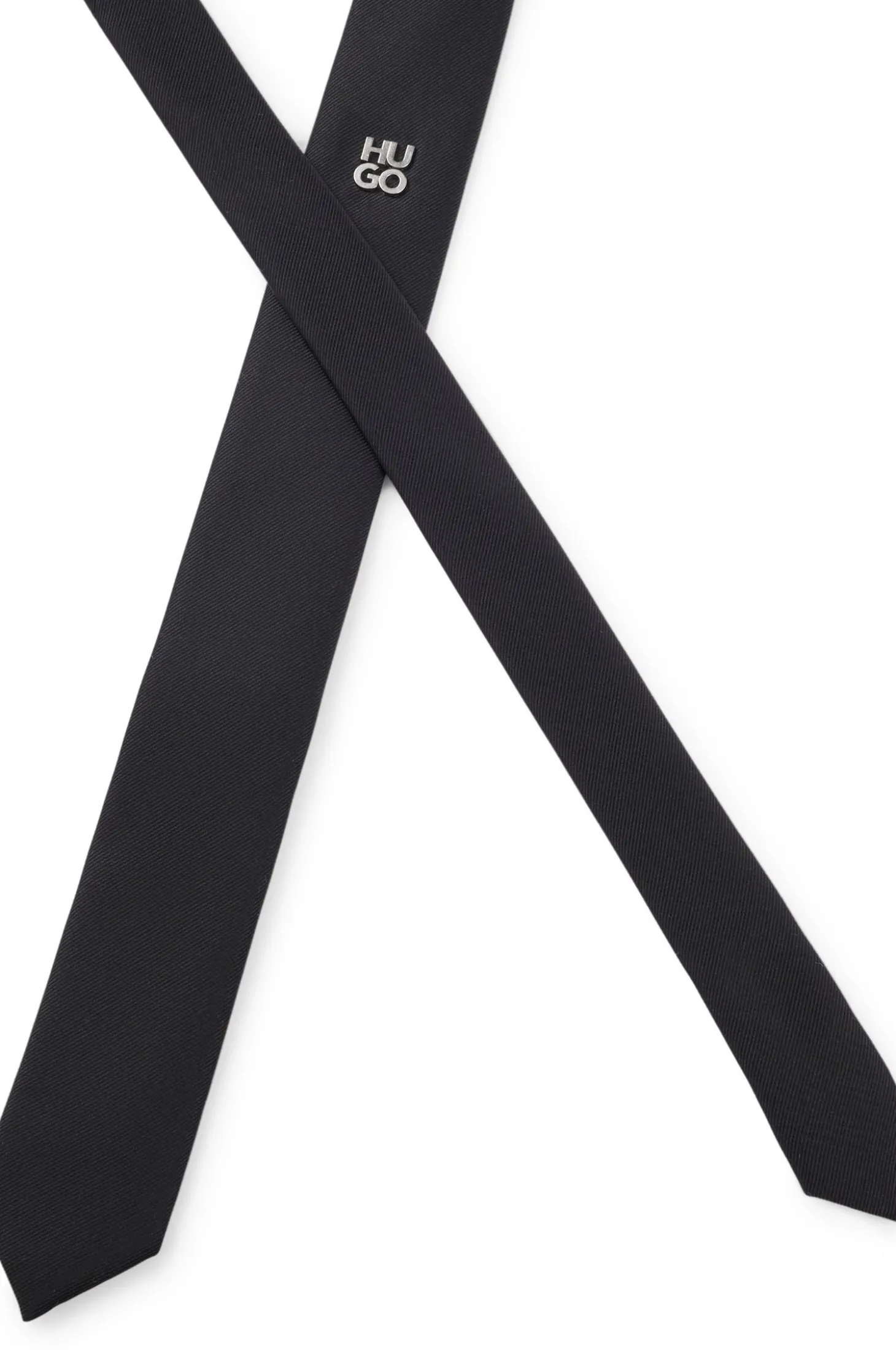 Krawatte aus Jacquard mit metallenem Stack-Logo-Akzent