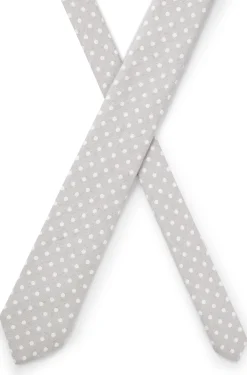 Krawatte aus Seiden-Leinen-Jacquard mit Punkte-Muster
