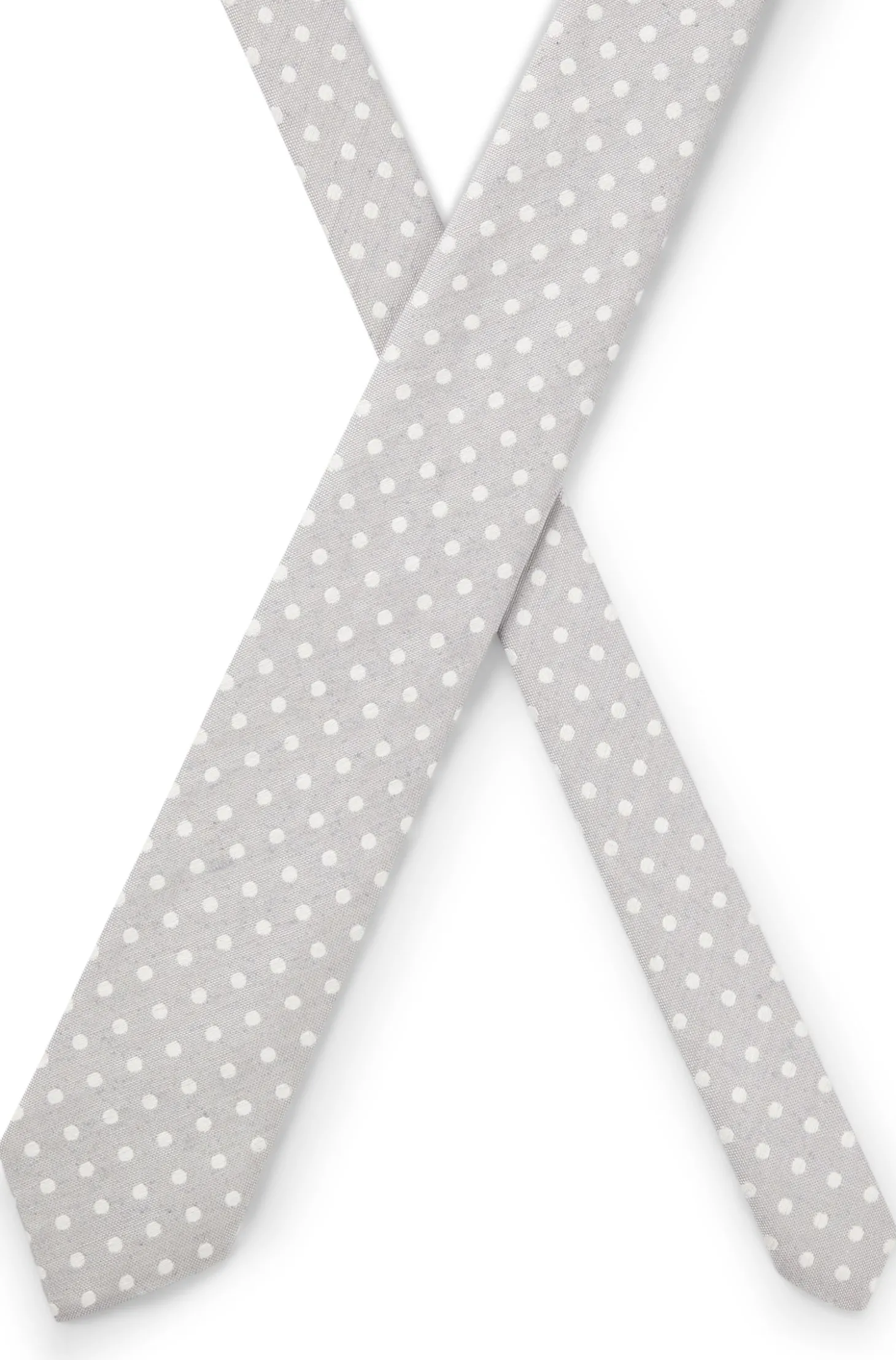 Krawatte aus Seiden-Leinen-Jacquard mit Punkte-Muster