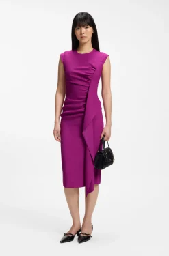Kreppkleid mit drapiertem Detail